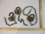 Three Vintage Adlake Railroad Locks, see pictures for condition, AS IS, 2 lbs 15 oz