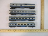 Four Baltimore and Ohio (B&O) HO Scale Passenger Train Cars, 1 modified to say Erie Railroad