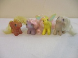 Four Small My Little Pony Figures, 1984-7 Hasbro, 7 oz