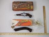 Two Vintage AVON After Shave with Collectible Gun Bottles including Blunderbuss Pistol 1780 Wild