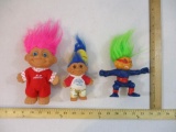 Three Vintage Trolls including Russ Troll for President, 1992 Hasbro Ninja Troll and more, 11 oz