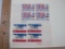 Two Blocks of 4 USA Air Mail Postage Stamps including 21-cent and 26-cent Shrine of Democracy