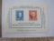 1947 100th Anniversary United States Postage Stamps Souvenir Sheet from The Centenary International