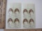 Two Blocks of Four 8 Cent Emily Dickson U.S. Postage Stamps Scott #1436