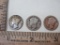 Three Silver Mercury Dimes including 1917-S, 1918 and 1919, 6.8 g total weight
