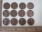 Twelve 1956 Wheat Pennies