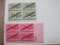 Two Blocks of 4 Air Mail Stamps including 6-cents and 8-cents