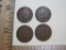 Four 1908 Indian Head Pennies