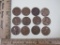 Twelve Wheat Pennies including Two 1957, Eight 1956, Two 1955