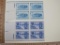 Two Blocks of 4 US Postage Stamps including 1952 3-cent Engineering Centennial (Scott #1012) and