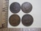 Four 1907 Indian Head Pennies