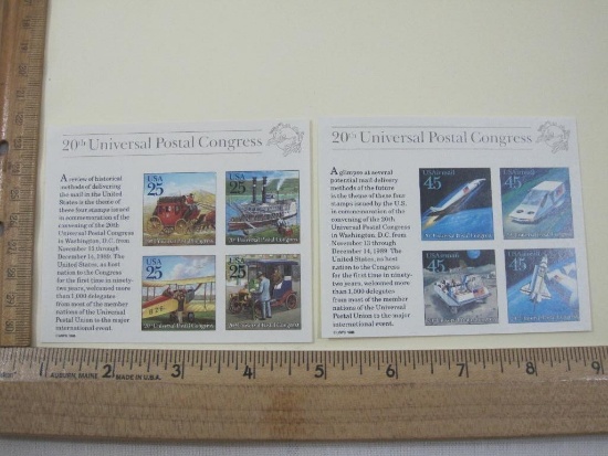 Two 20th Universal Postal Congress Souvenir Sheets, USPS 1988