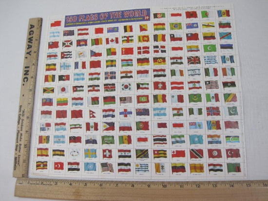 U.S. Postage Stamps 150 Flags of The World Stamp Sheet