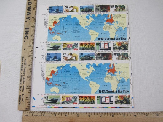 World War II 50th Anniversary Stamp Sheet U.S. Postal Service