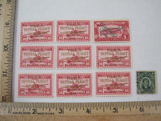 Ten U.S. Postage Stamps Philippine Islands