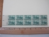 Block of 10 1949 Minnesota Territorial Centennial 3-cent US Postage Stamps, Scott #981