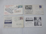 First Day Covers including 1948 First Transcontinental trip North Coast Limited, 1949 Hartford