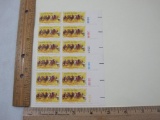 Block of 12 1974 Horse Racing 10-cent US Postage Stamps, Scott #1528