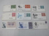 First Day Covers including 1960 Palace of the Govenors New Mexico, 1955 Benjamin Franklin, 1956 MT.