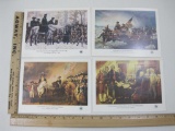 Four Washington United States Stamp Panes including 31 Cent Washington Reviewing his Ragged Army at