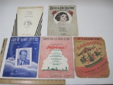 Five 1940s Vintage Sheet Music including Rose of the Rio Grande, If I Loved You The Theatre Guide