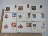 Nine Russian First Day Covers, space themed, late 1970s-1981