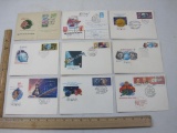 Nine Russian First Day Covers, space themed from 1980s