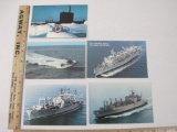 Five U.S. Naval Postcards includes U.S.S. Detroit, U.S.S. Spadefish and more