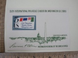 Sixth International Philatetic Exhibition Souvenir Sheet, Washington DC 1966