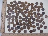 100 Wheat Pennies from 1940s-1950s