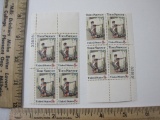 Two Blocks of Four 8 Cent Tom Sawyer U.S. Postage Stamps Scott #1470