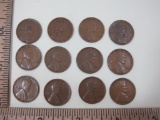 Twelve 1935 and 1936 Wheat Pennies