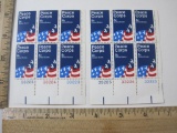 Two Blocks of Six 8 Cent Peace Corps U.S. Postage Stamps Scott #1447