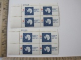 Two Blocks of Four 8 Cent Antarctic Treaty U.S. Postage Stamps Scott #1431