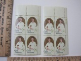Two Blocks of Four 8 Cent Emily Dickson U.S. Postage Stamps Scott #1436