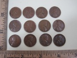 Twelve 1955 Wheat Pennies