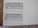 Two 1849 35-Dollar Bond Warrants, New York