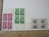 Three Blocks of Four U.S. Postage Stamps includes 18 Cent Babe Zaharias, 18 Cent Bobby Jones, 18