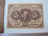 1860s US Fractional Currency 5-cents Postage Currency, First Issue