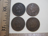 Four 1900 Indian Head Pennies