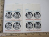 Two Blocks of Four 13 Cent French Alliance US Bicentennial U.S. Postage Stamps Scott #1753