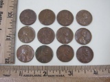 Twelve 1956 Wheat Pennies