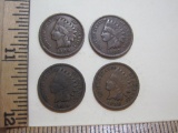 Four 1908 Indian Head Pennies