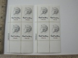 Two Blocks of Four 13 Cent Carl Saudburg U.S. Postage Stamps Scott #1731