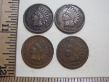 Four 1909 Indian Head Pennies