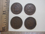 Four 1907 Indian Head Pennies