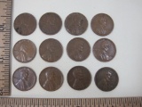 Twelve Wheat Pennies includes Five 1951, Seven 1950