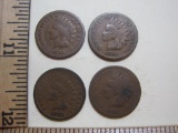 Four 1881 Indian Head Pennies