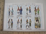 Block of Eight Napoleonic Soliders Uniforms French Postage Stamps