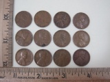 Twelve Wheat Pennies including Eight 1944, Four 1945